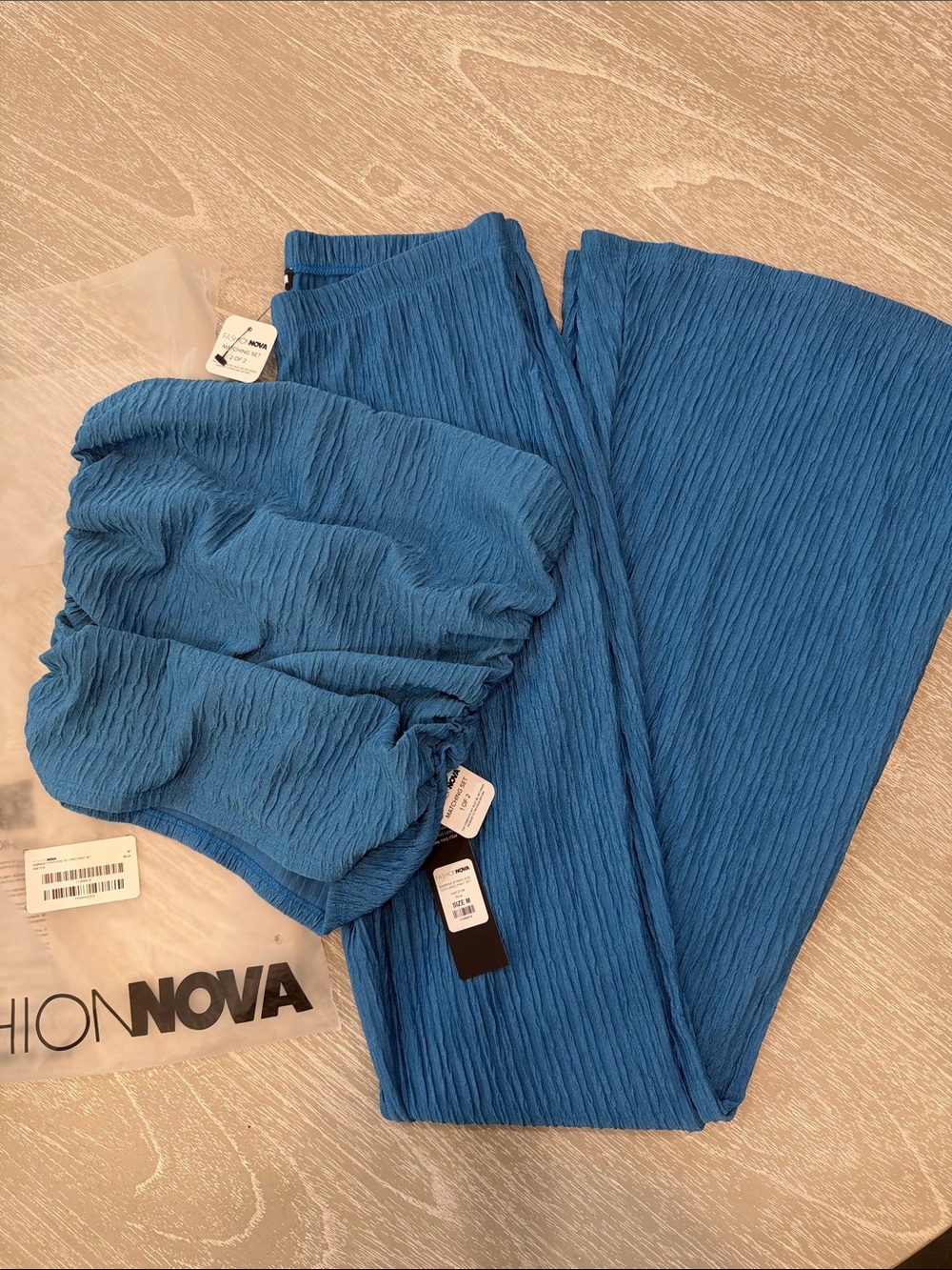 Sabrina Strapless Textured Pant Set - Picture 4 of 11